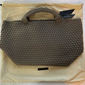 NWT Naghedi St. Barths Medium Tote with Zipper Pouch Terre in Dust Bag